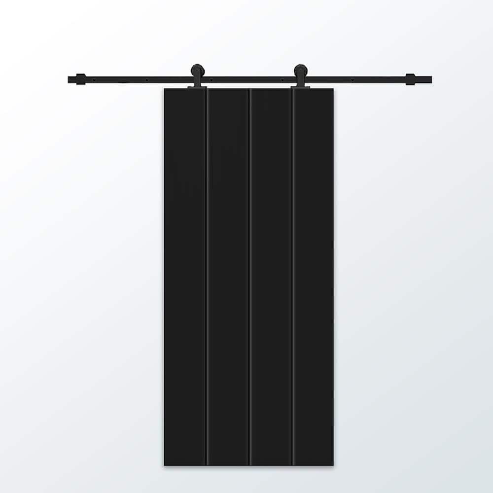 Calhome 84'' Hollow Paneled Painted with Installation Hardware Kit Barn Door