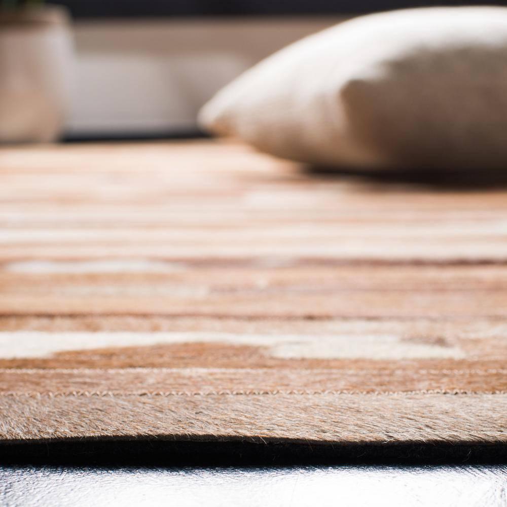 Studio Leather STL218 Hand Woven Indoor Runner Rug - Tan/Ivory - 2'3"x9' - Safavieh