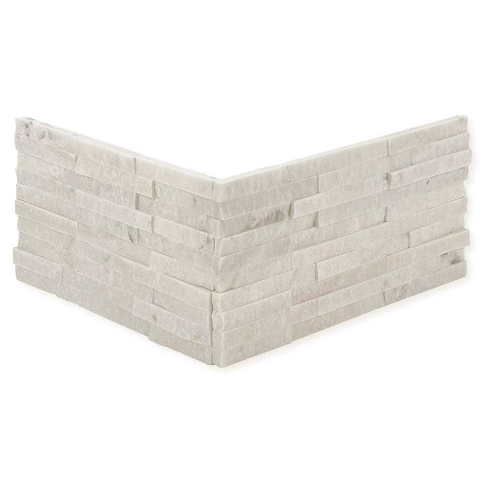 Slender Strip Corner 3in.x12in. Split Face Marble Wall Tile