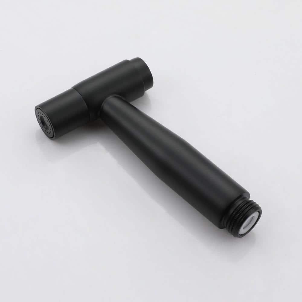 Double Handle Bridge Kitchen Faucet with Side Sprayer in Matte Black