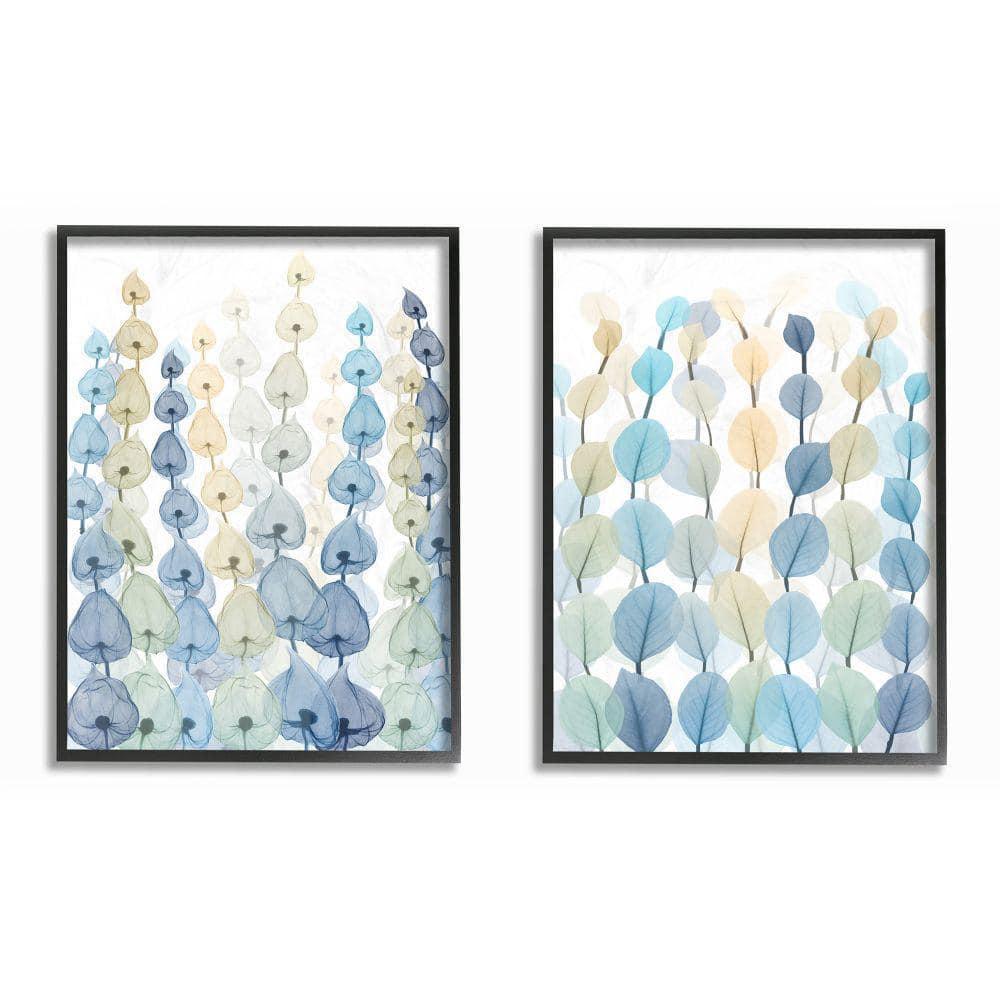 Stupell Industries Seaweeds And Ocean Plants Blue Green Pattern Designs Framed Wall Art by Albert Koetsier, 2 Piece, 16" x 20", Black Framed