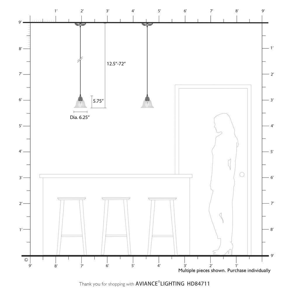 Livex Lighting Moreland 1 - Light Pendant in Antique Brass