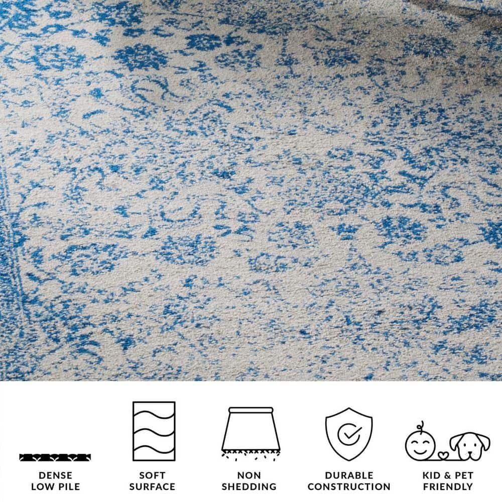 Adirondack ADR109 Machine Made Indoor Area Rug - Grey/Blue - 4'x4' - Safavieh
