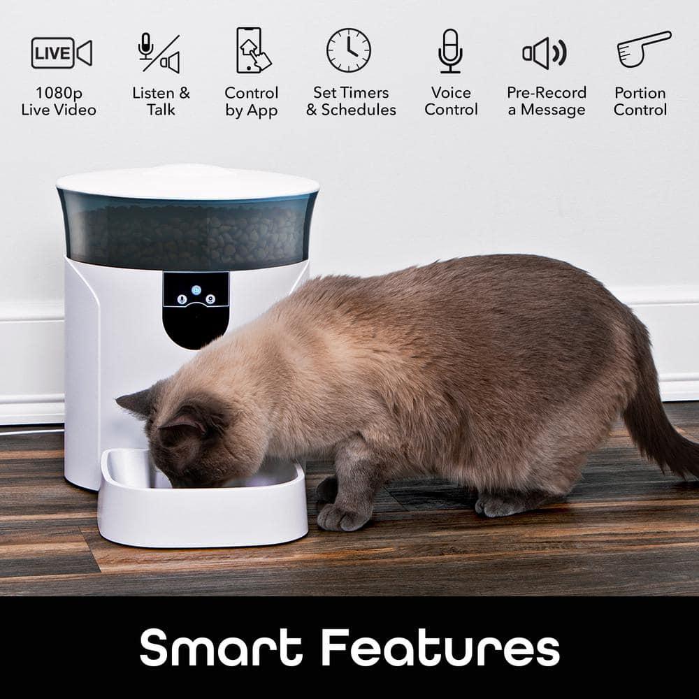 Geeni Pet Connect Feeder with Camera, 7 Liter Automatic Pet Dog & Cat Pet Feeder HD Camera