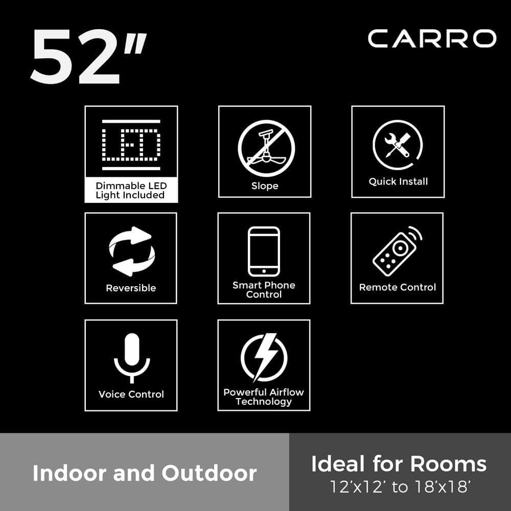 52" White/Gold Indoor Low Profile Smart Ceiling Fan with Remote Control and Dim Lights