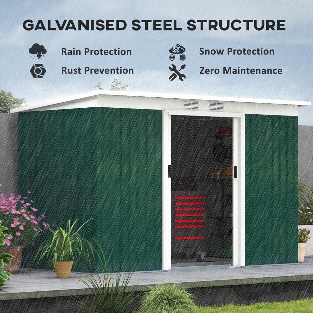 Outdoor Lean-To Metal Storage Shed