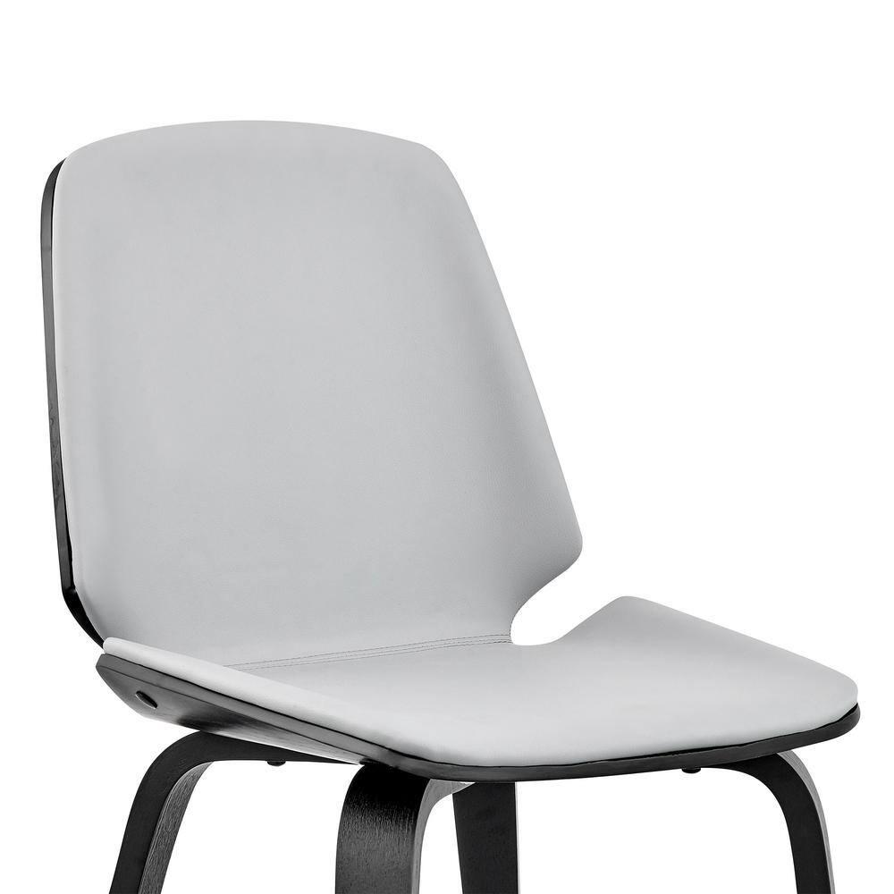 Armen Living Brinley 18" Faux Leather Dining Room Accent Chair in Gray/Black