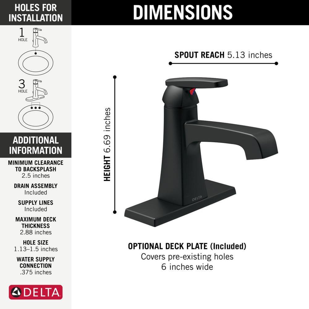Ashlyn Single Hole Bathroom Faucet with Drain Assembly, Single Handle Bathroom Sink Faucet