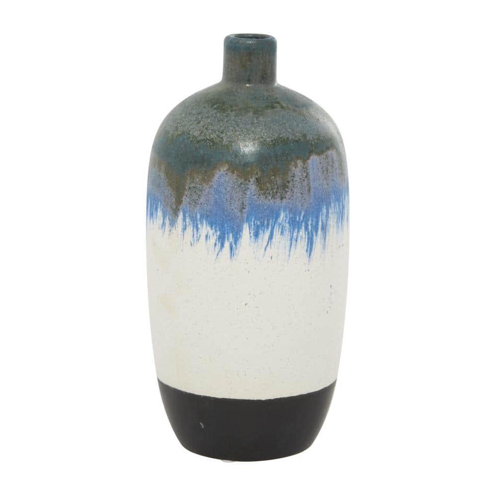 Novogratz White Ceramic Contemporary Vase, 13 X 6 X 6 | Wayfair