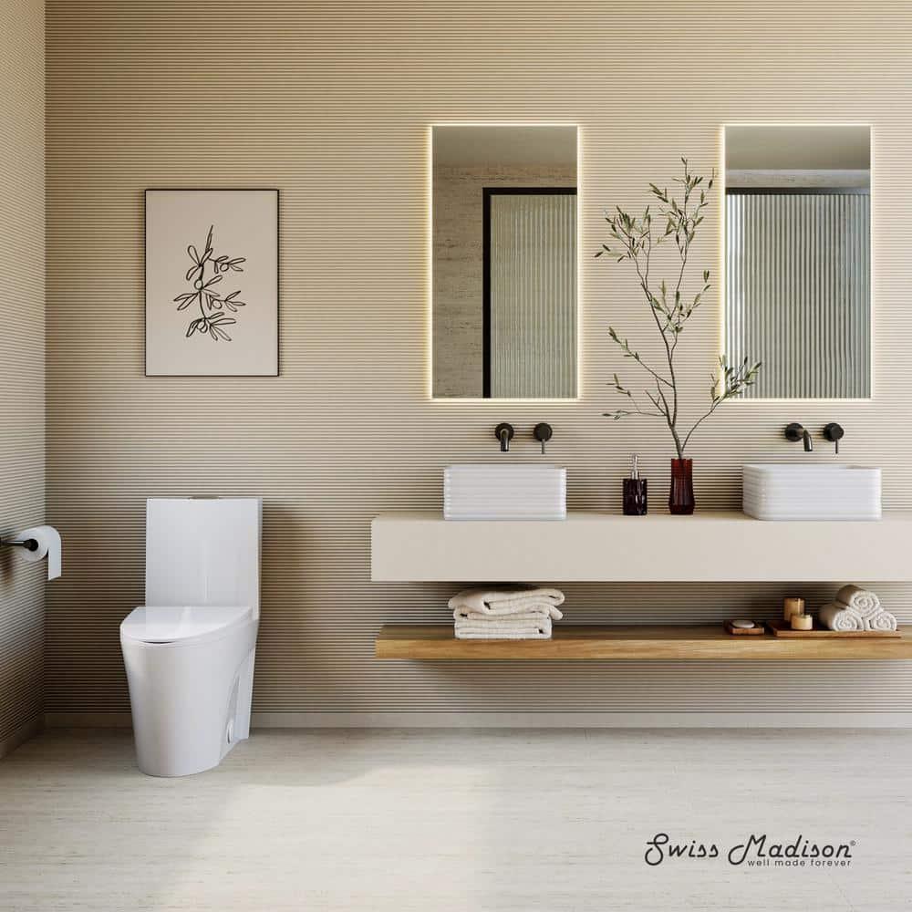 St. Tropez One Piece Elongated Toilet Dual Vortex Flush 1.6 GPF