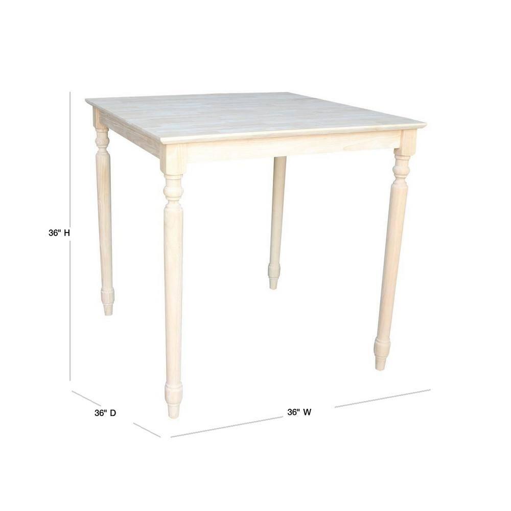 International Concepts Turned Solid Wood Top Dining Table