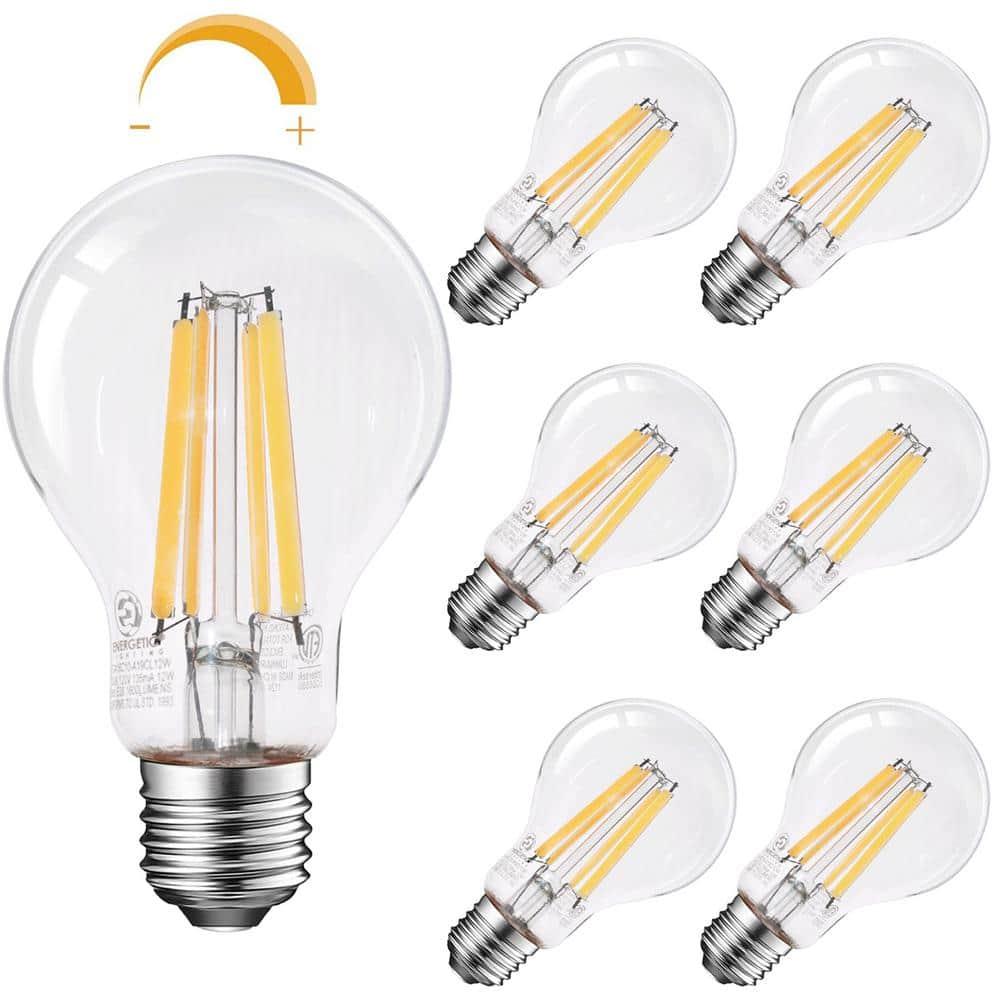 A19 LED Edison Light Bulb 12W Equivalent 100W Dimmable 1600lm 2700K Soft White