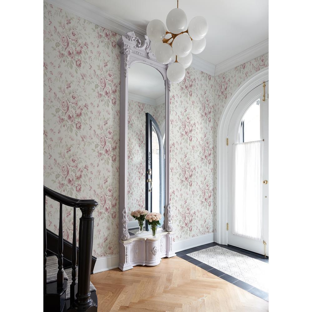 Chesapeake Manon Pink Rose Stitch Wallpaper