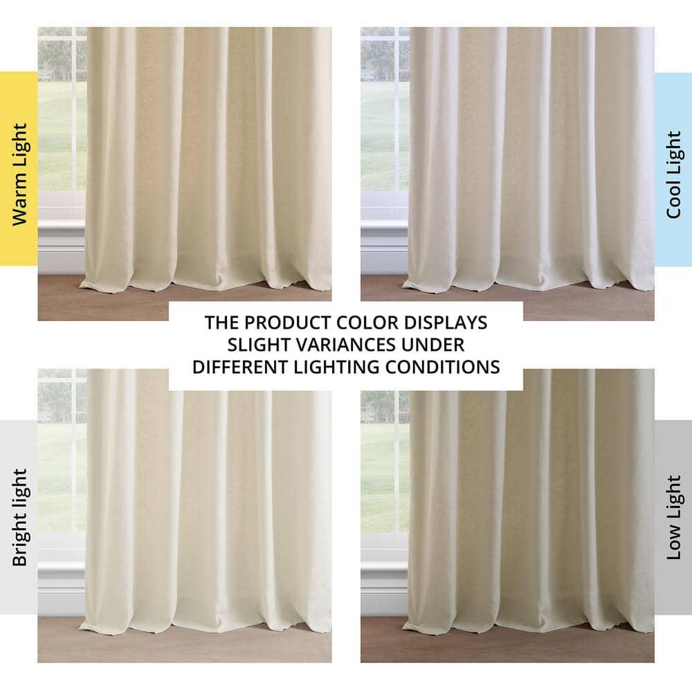 Exclusive Fabrics  French Linen Room Darkening Curtains Panel - Elegant luxurious Drapes (1 Panel) Ancient Ivory 50 X 120 120 Inches