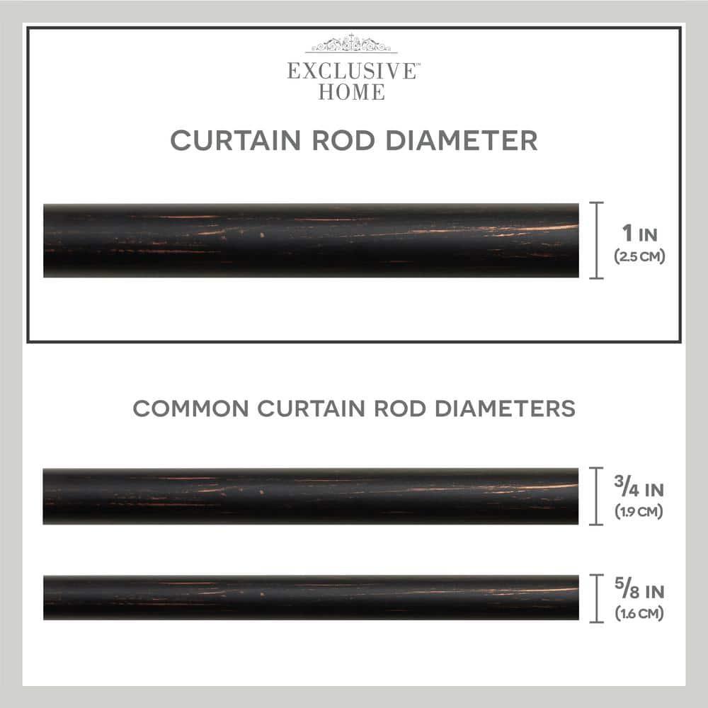 Amalgamated Textiles Exclusive Home Loran 1" Window Curtain Rod and Finial Set, Adjustable