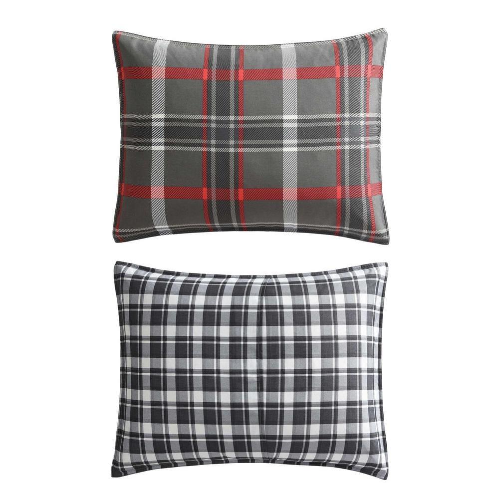 Eddie Bauer Eddie Bauer Willow Plaid Reversible Grey Duvet Cover Set