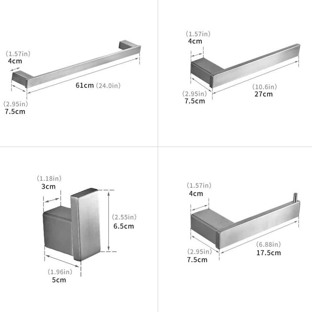 4 - Piece Bathroom Hardware Set
