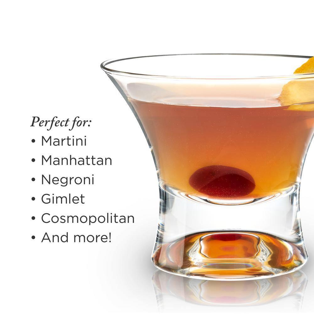 Viski Raye Heavy Base Stemless Crystal Manhattan Glasses (Set of 2)