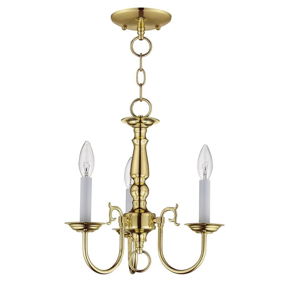 Livex Lighting Williamsburgh 3 - Light Chandelier in  Polished Brass