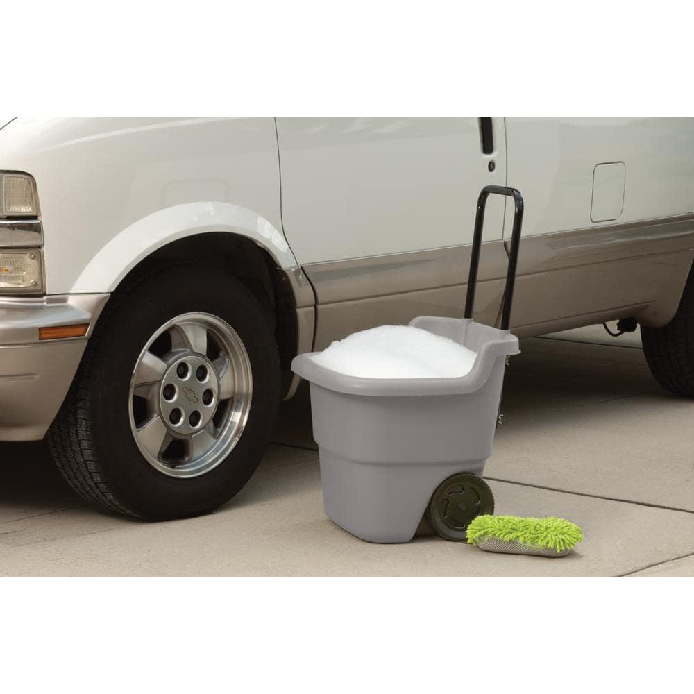Suncast 15 Gallon Resin Rolling Lawn and Utility Cart with Retractable Handle