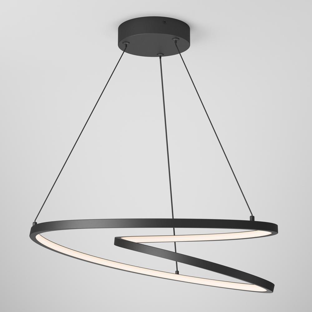 Artika Salto 26-Watt 1 Light Black Modern 3 CCT Integrated LED Pendant Light Fixture for Dining Room or Kitchen