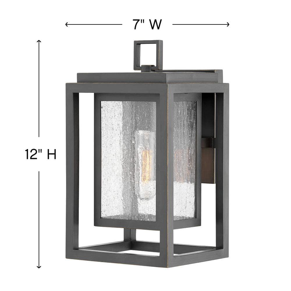 Oil Rubbed Bronze Dimmable Outdoor Sconce with Clear Glass