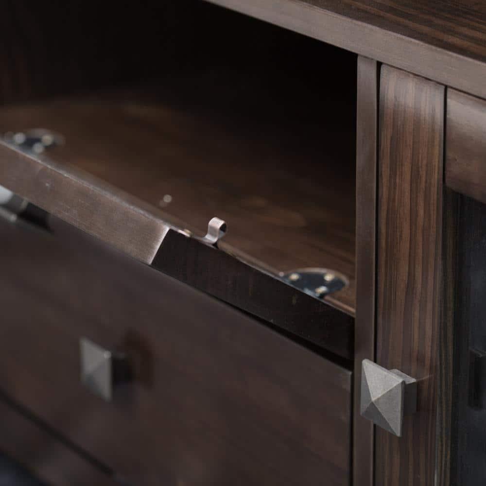 Simpli Home Cosmopolitan SOLID WOOD 72 inch Wide TV Media Stand For TVs up to 80 inches