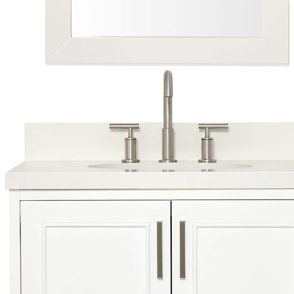 Ariel Stafford 85" Double Sink Vanity Set in White