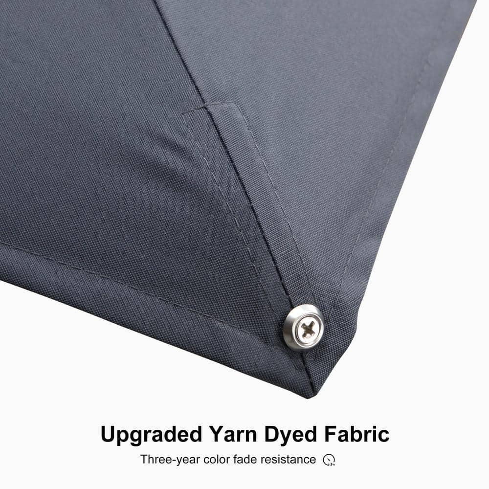 PURPLE LEAF Outdoor Cantilever Umbrellas 12FT Square Large Patio Umbrella Offset Umbrella with 360°Rotation Tilting And Hanging Double Top, Grey