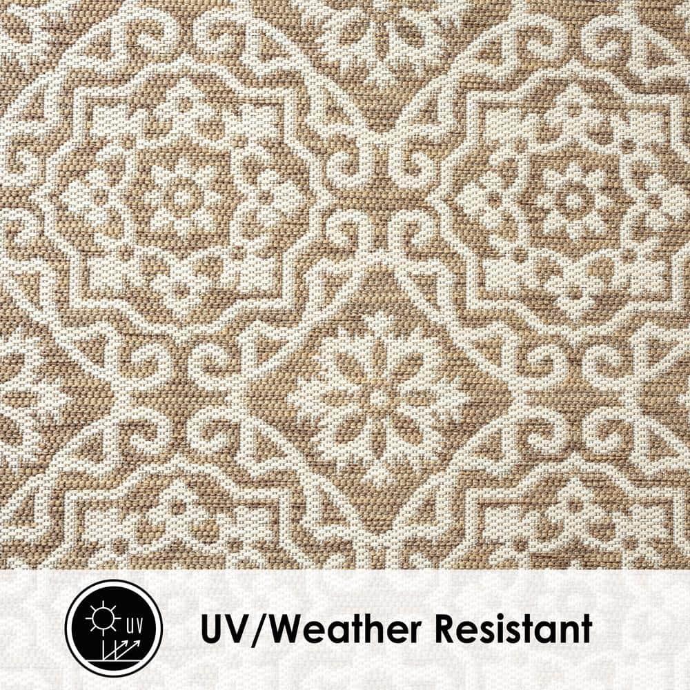 Nicole Miller New York Patio Country Danica Geometric Indoor/Outdoor Area Rug, Brown/Beige