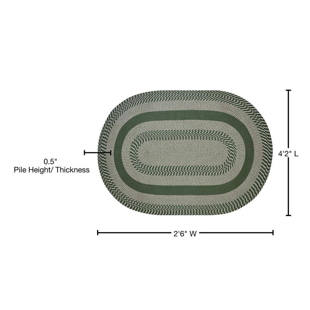 Newport Braid Collection 100% Polypropylene Stripe Pattern Reversible Indoor Utility Rug - Better Trends
