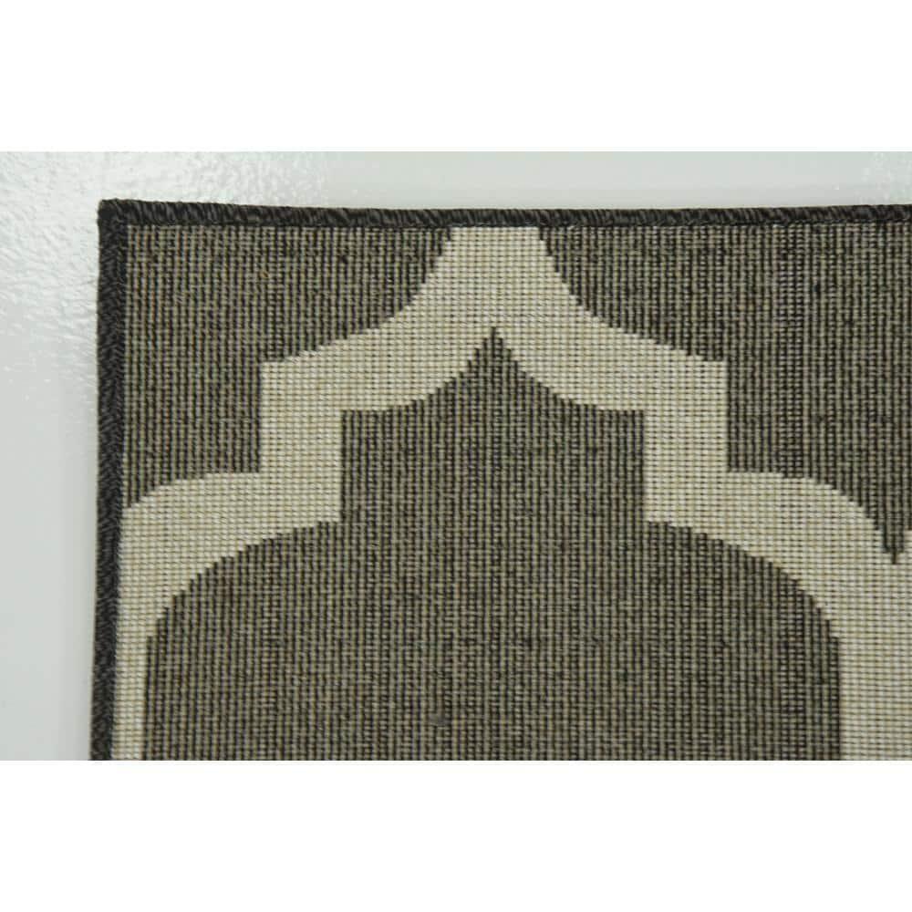 Unique Loom Trellis Collection Area Rug - Philadelphia (6' 1" x 9' Rectangle Black/Beige)