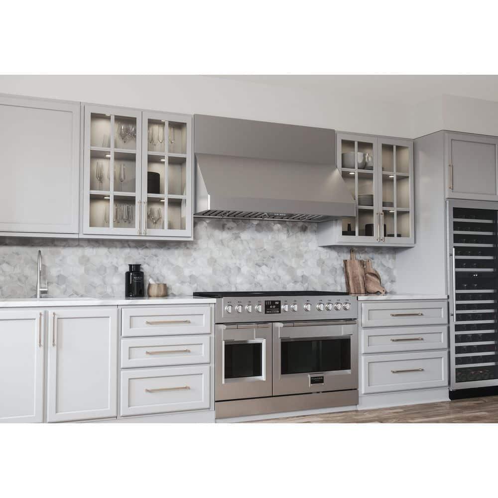 Zephyr Tempest II 48" 650 CFM Wall Mount Range Hood with LED Light in Stainless Steel