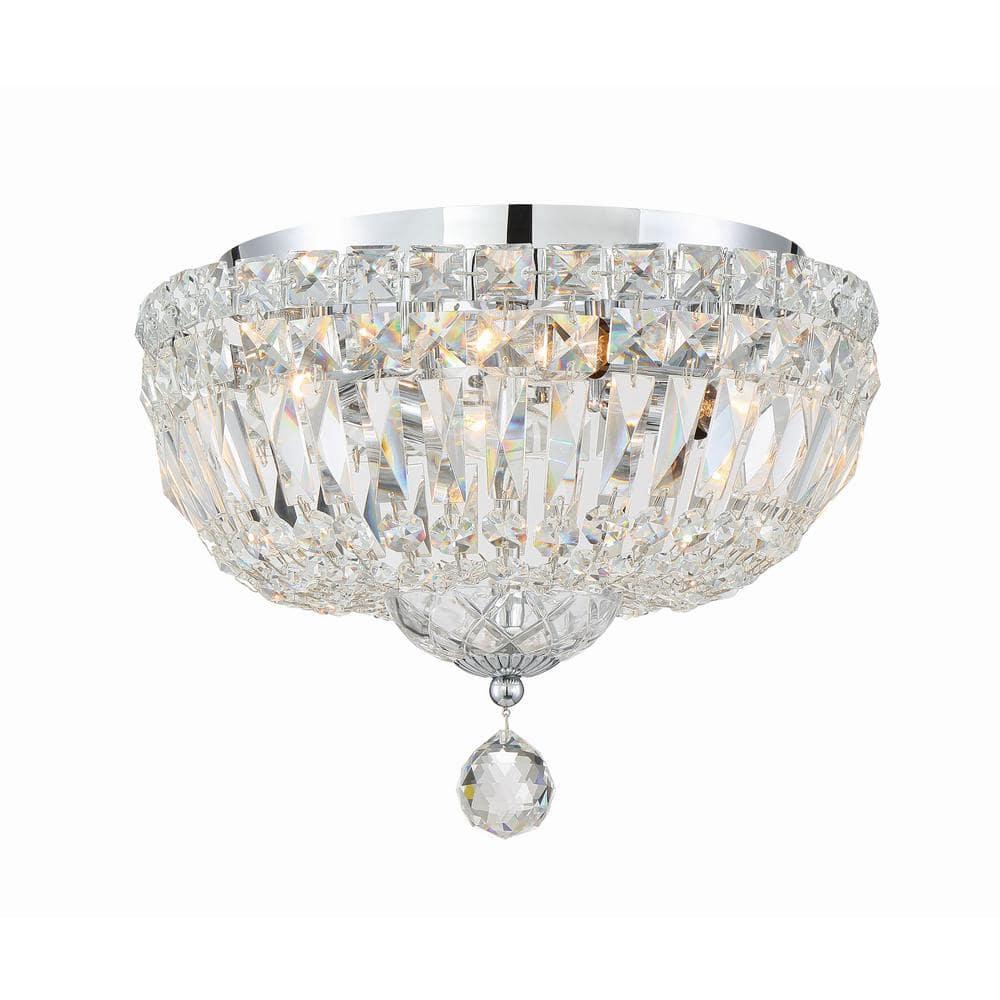 Crystorama Lighting Roslyn 3 - Light Flush Mount in  Polished Chrome