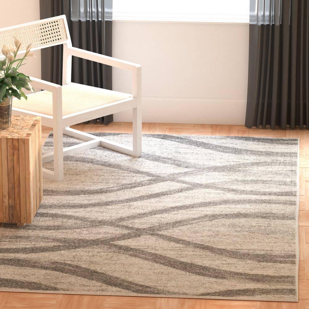 SAFAVIEH Adirondack Isidor Geometric Area Rug, Cream/Grey, 10' x 14'