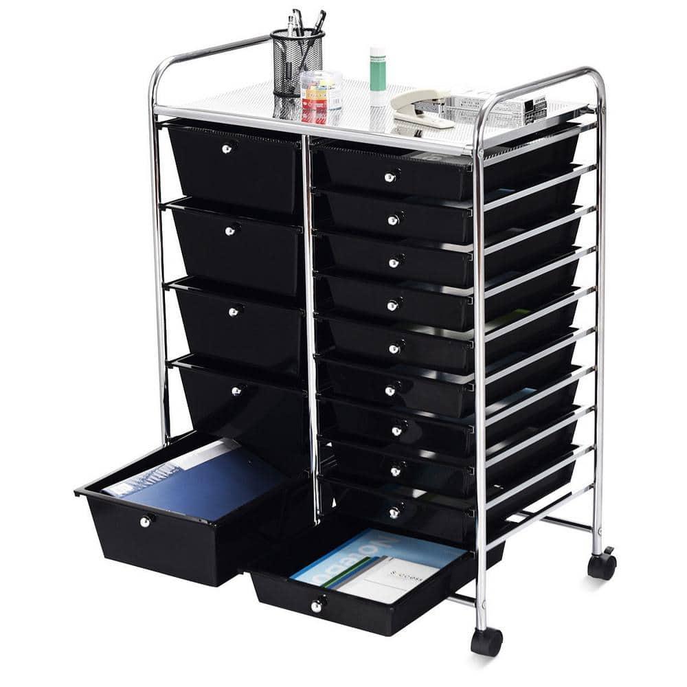 15-Drawer Utility Rolling Organizer Cart Multi-Use Storage