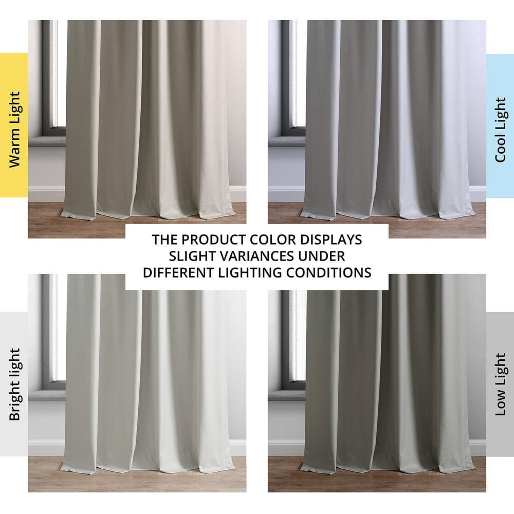 Exclusive Fabrics  Essential Polyester Solid Blackout Curtains - Thermal Insulated Window Curtains Rod Pocket (Single Panel) 50 X 84 - Greige