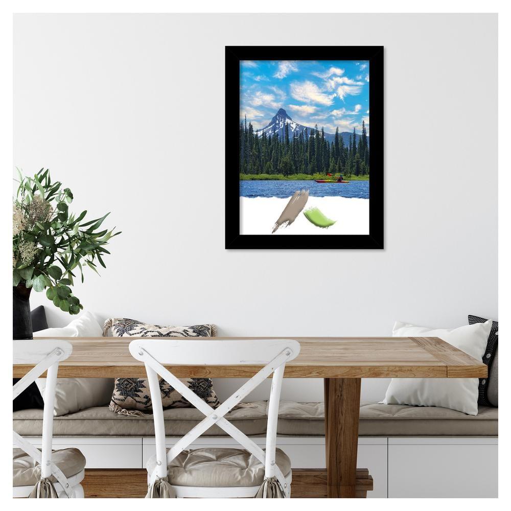 Amanti Art Basic Black Narrow Wood Picture Frame Opening Size 18x24 in.