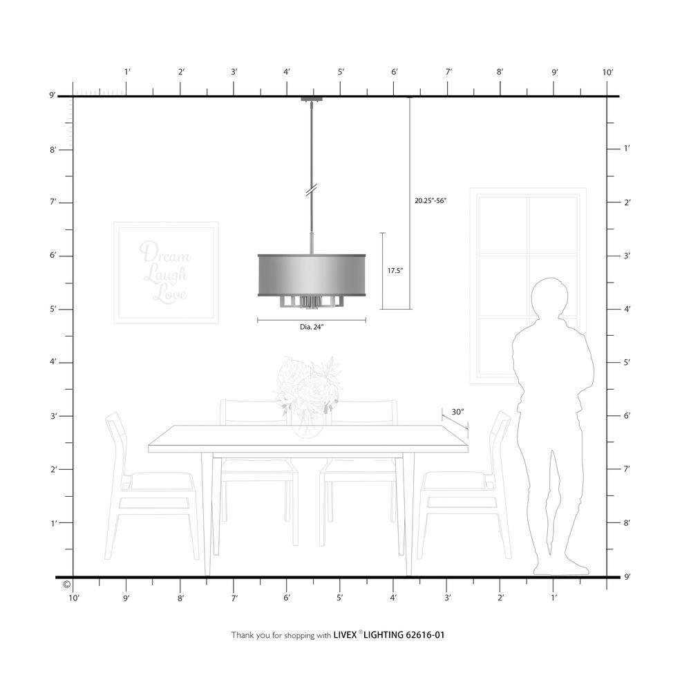 Livex Lighting Park Ridge 6 - Light Chandelier in  Antique Brass