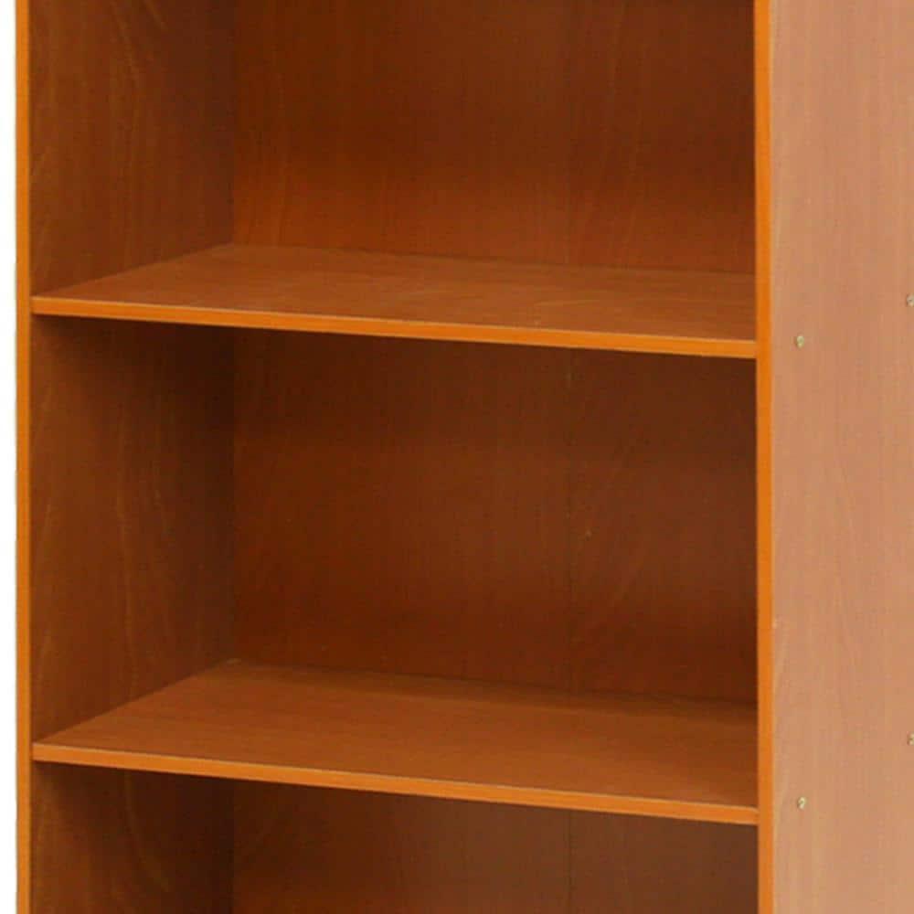 Furinno Basic Engineered Wood 3-Tier Bookcase Storage Shelves in Light Cherry