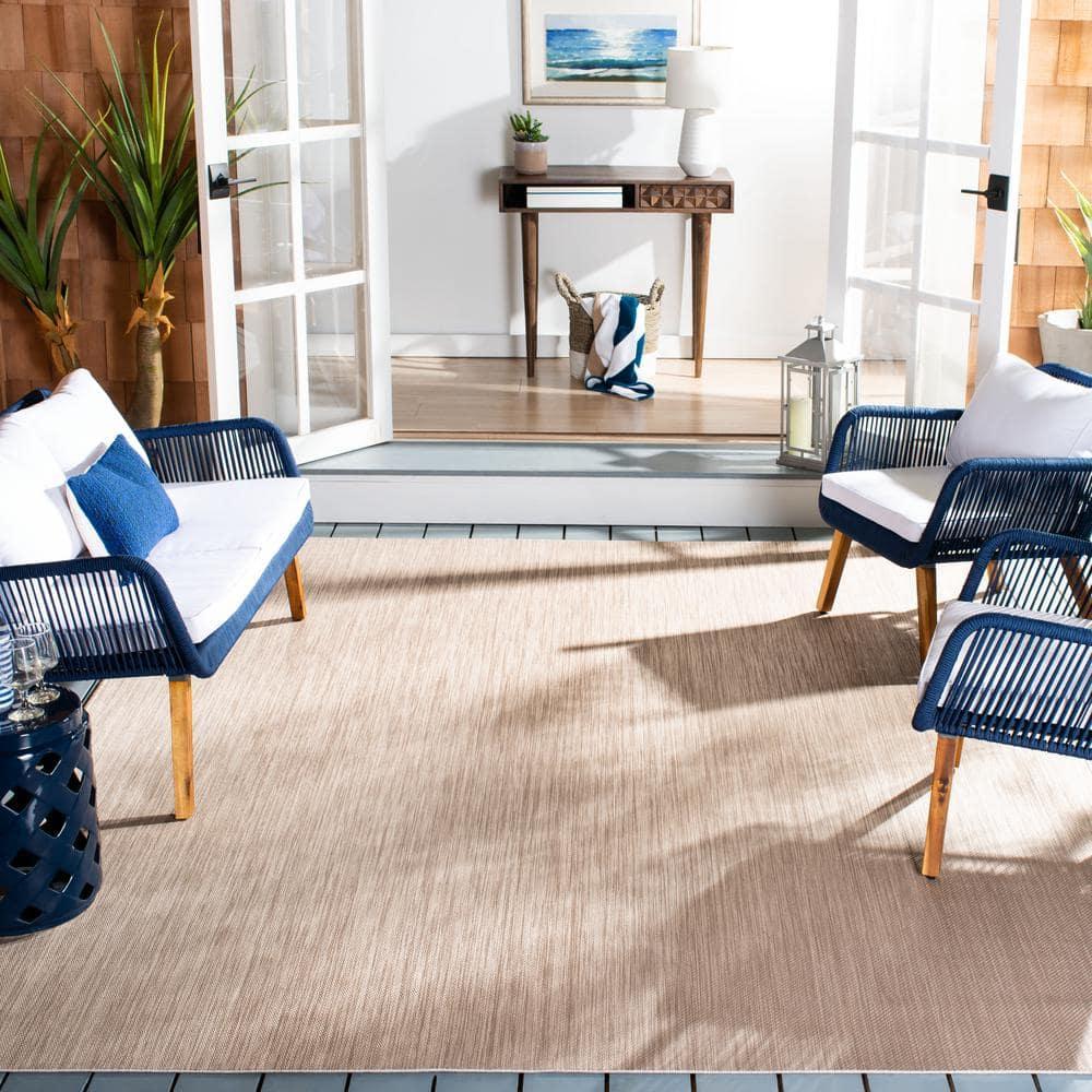 Beach House BHS218 Power Loomed Indoor/Outdoor Area Rug - Beige - 6'7"x6'7" - Safavieh