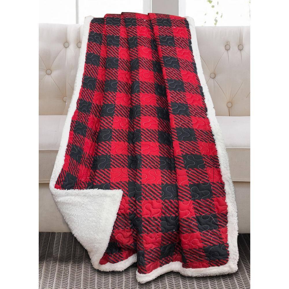 Canyon Plaid Sherpa Throw