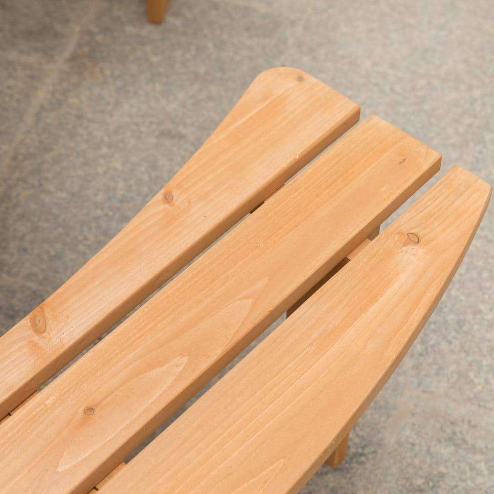 Gardenised Wooden Outdoor Round Picnic Table with Bench for Patio, 6- Person with Umbrella Hole - Stained