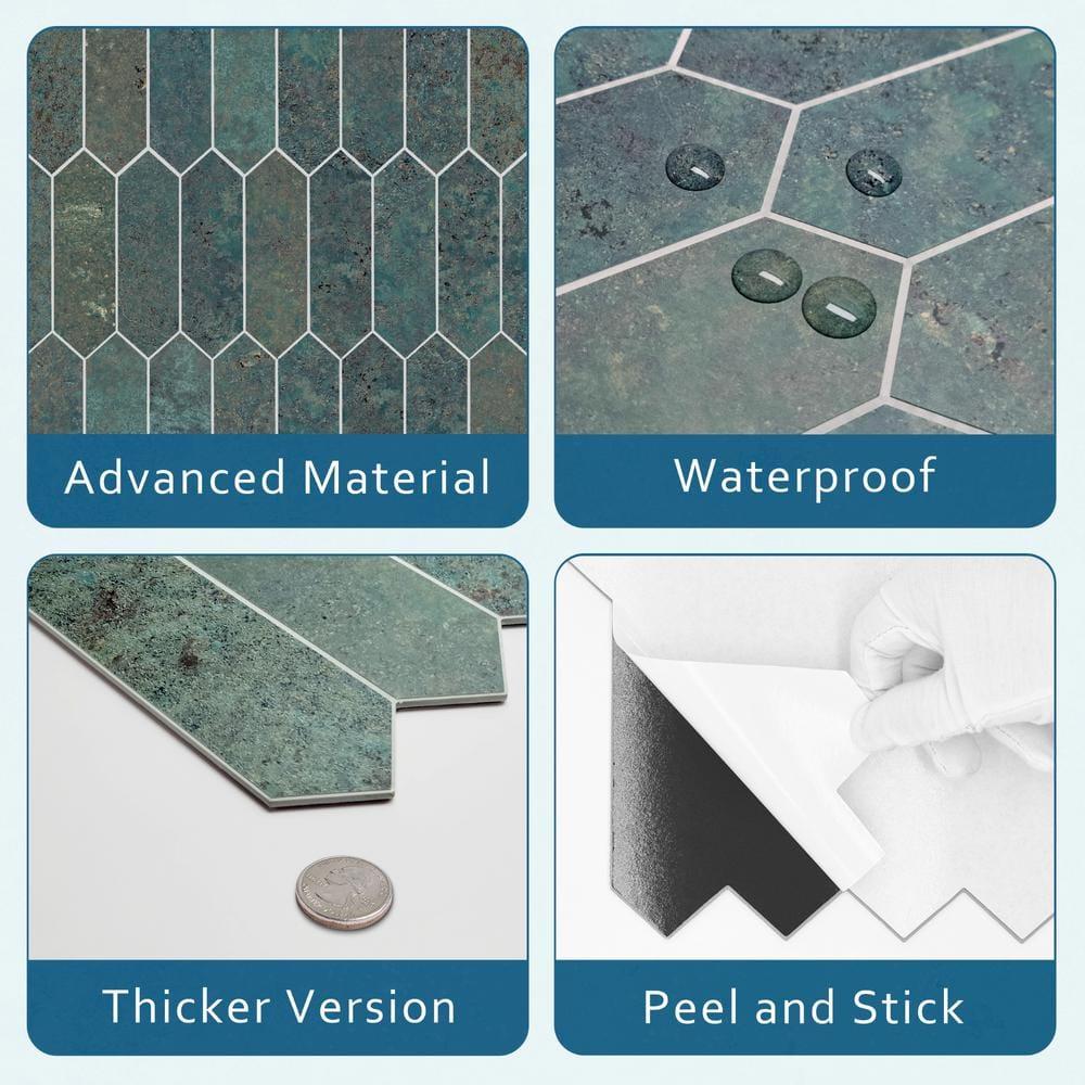 12" x 11.22" Stone Composite Peel & Stick Mosaic Tile