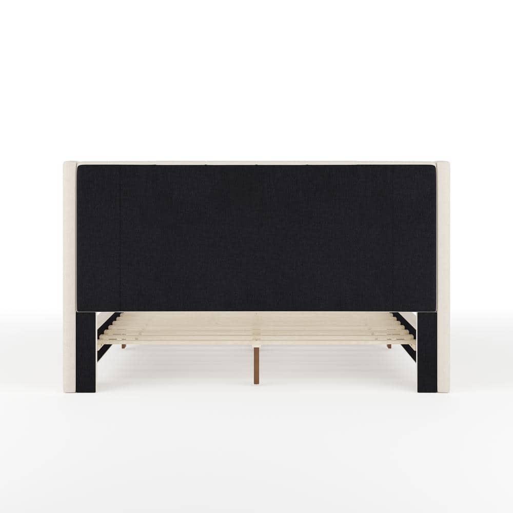 Martha Stewart Martha Stewart Britta Upholstered Platform Bed With Piped Detail Headboard