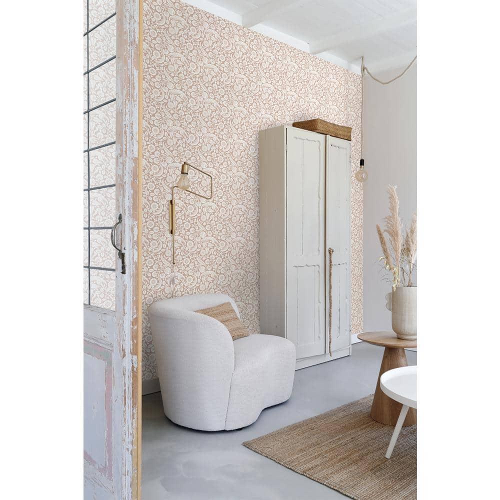 Design Department Cordelia Pink Baroque Blooms Wallpaper, 20.9-in by 33-ft