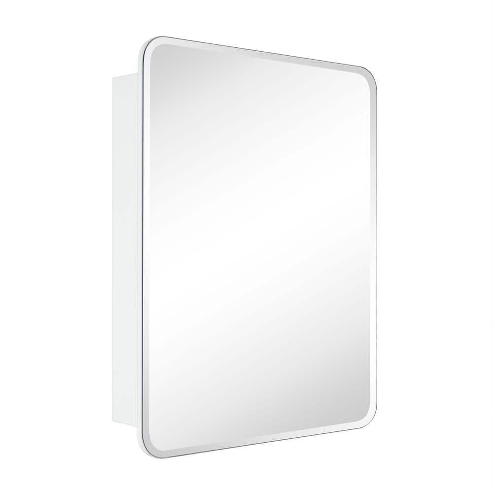 TEHOME 24 in. W x 30 in. H Rectangular Recess and Surface Mount Frameless Medicine Cabinet with Mirror