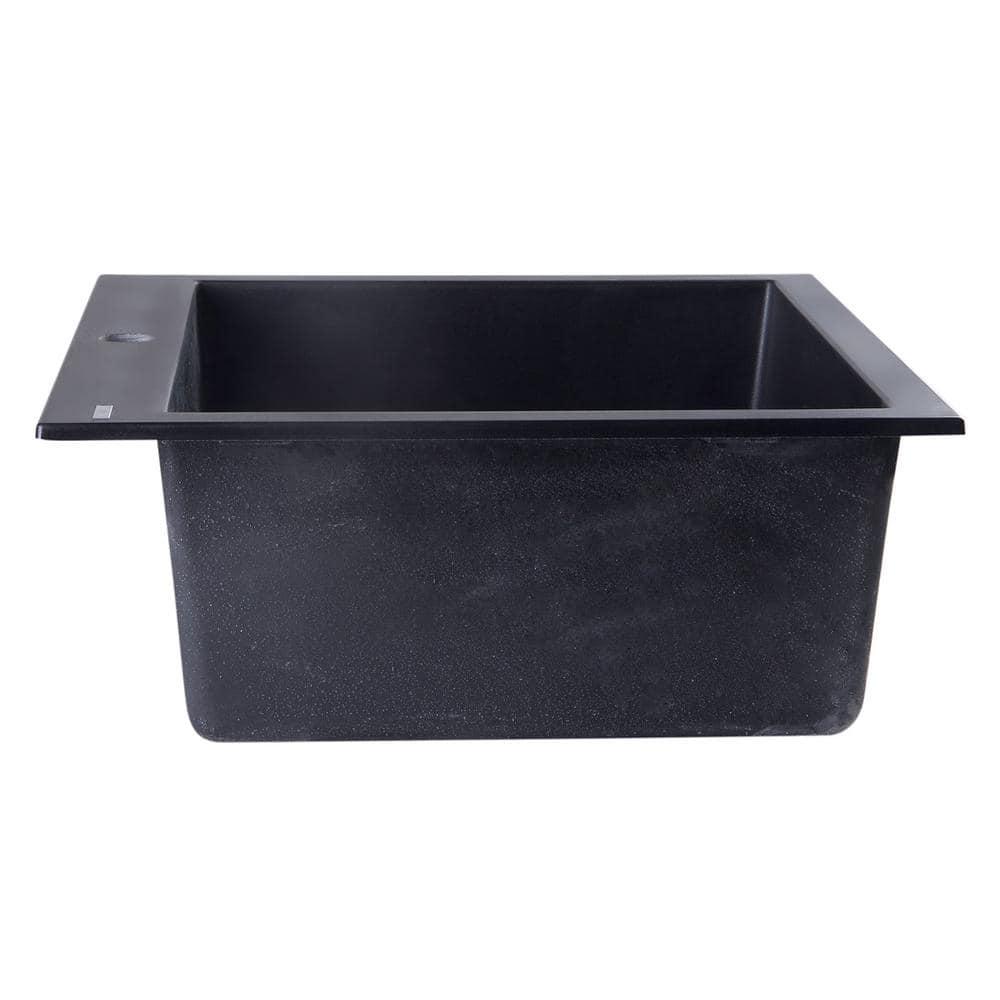 23.63'' L Drop-In Single Bowl Granite Kitchen Sink