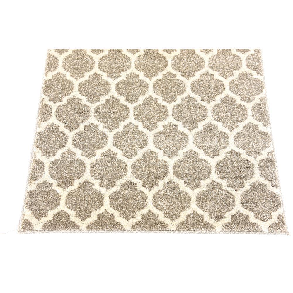 Unique Loom 2' 7 x 8' 0 Trellis Philadelphia Light Brown Area Rug
