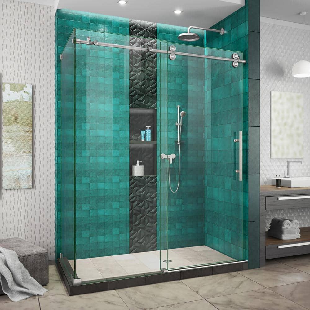 Enigma-XO Single 60.37" W x 34.5" D x 76'' H Frameless Shower Enclosure